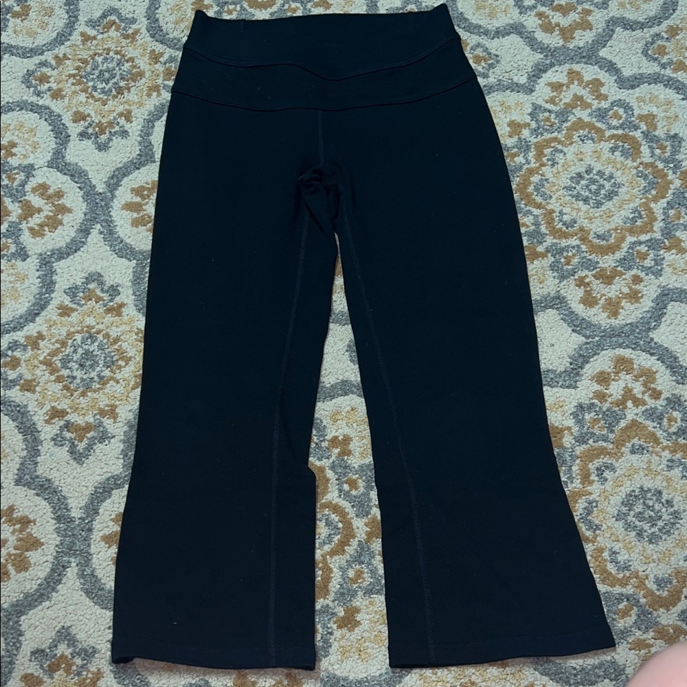 lululemon athletica Black Cropped Flare Yoga Pants